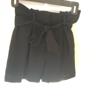 Black High Waisted Belted Coulottes